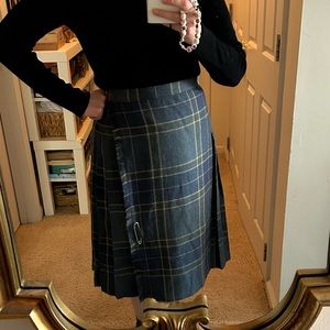 Lauren Ralph Lauren Plaid Wool Pleated
Wrap Skirt